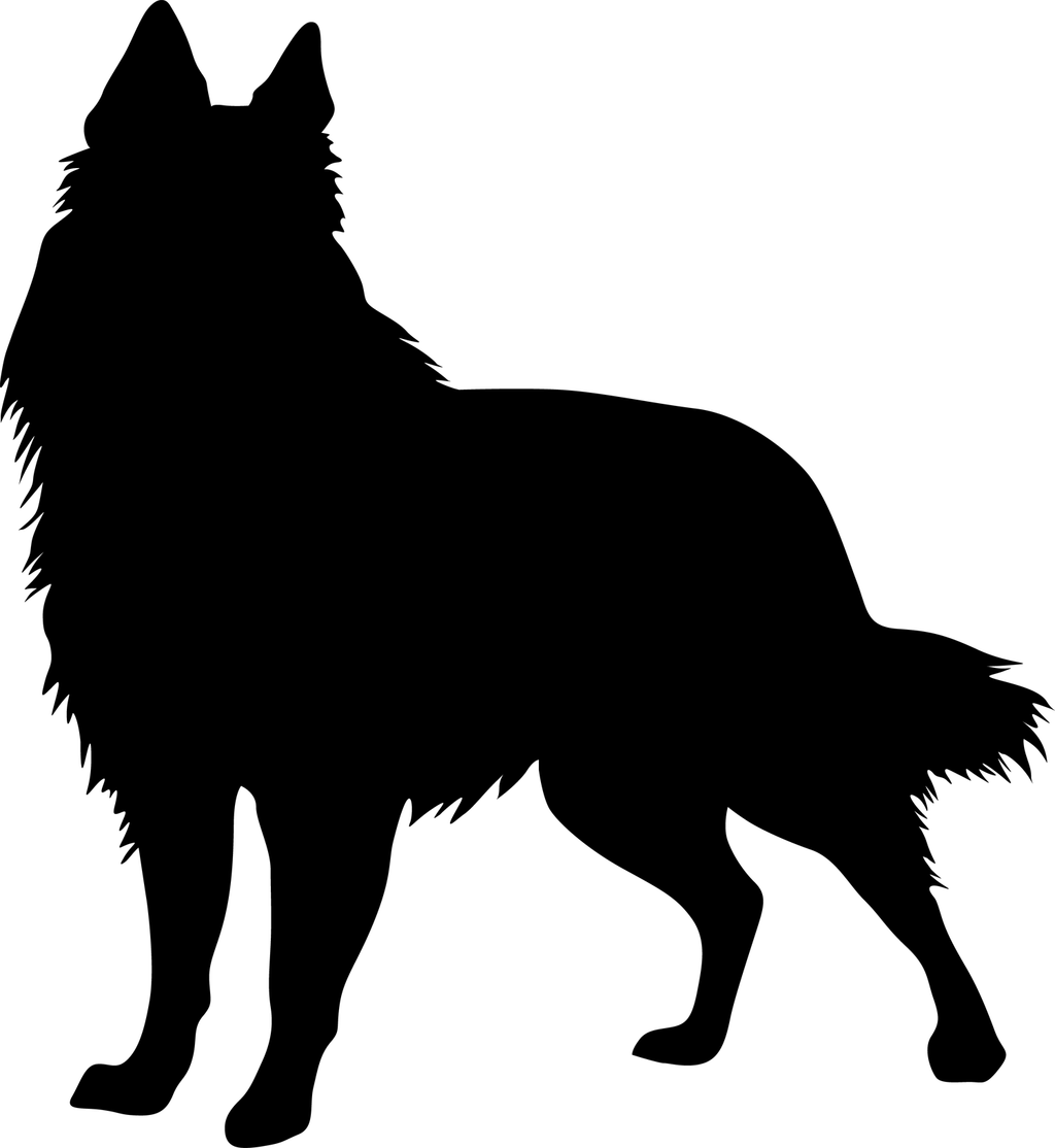 T-W Hundsiluetter Klädtryck från