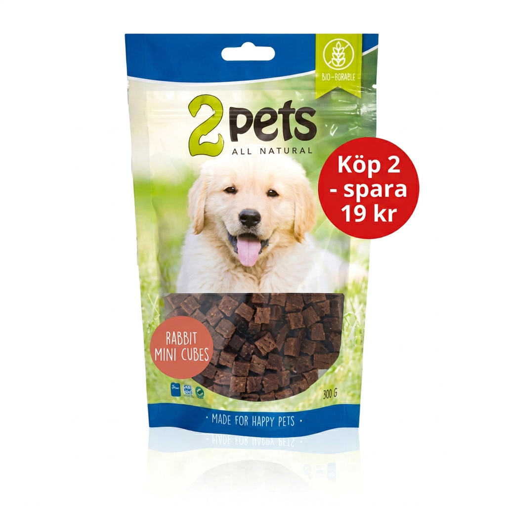 2 Pets Mini Cubes förpackning med etiketten Köp 2 - spara 19 kr